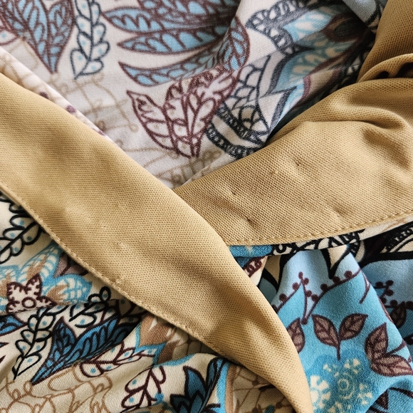 J.T.B. Babydoll Wrap Top Womens Large Flutter Sleeve Handkerchief Hem Boho Print - Picture 7 of 7